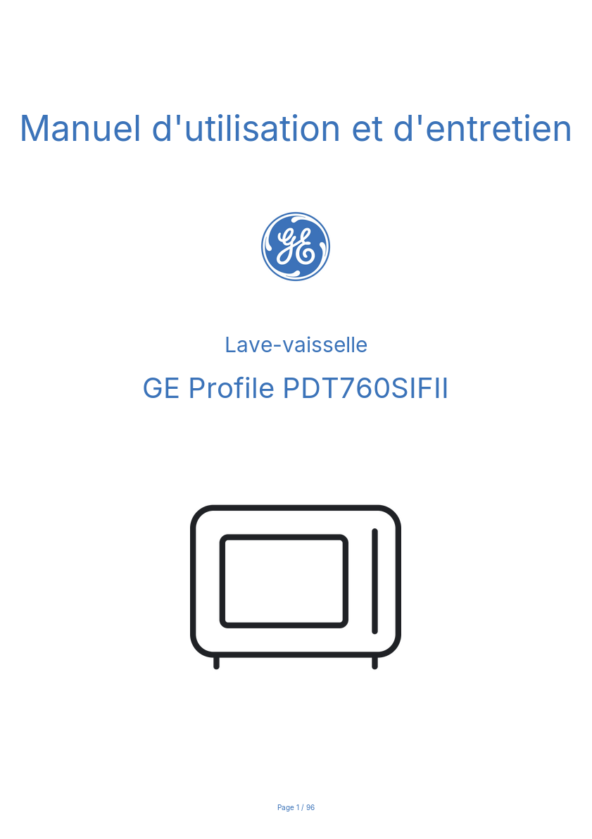 Image de la première page du manuel de l'appareil Profile PDT760SIFII
