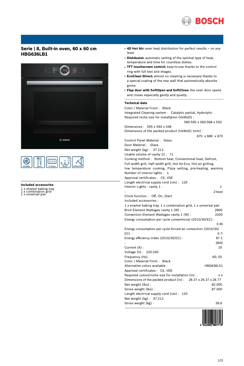 Image de la première page du manuel de l'appareil HBG636LB1