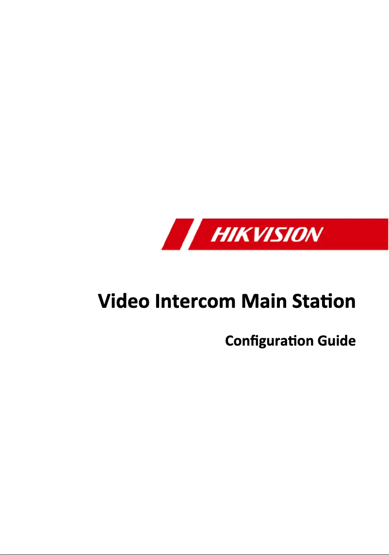 Page n°1 - Manuel utilisateur Hikvision DS-KM9503