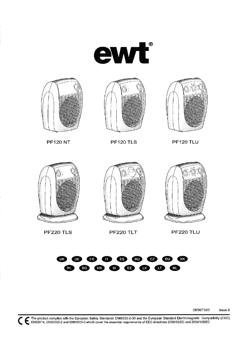 First page image of the manual for PF220 TLU