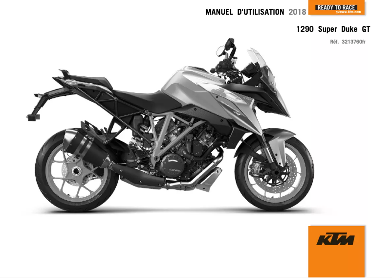 Page 1 de la notice Manuel utilisateur KTM 1290 Super Duke GT (2018)
