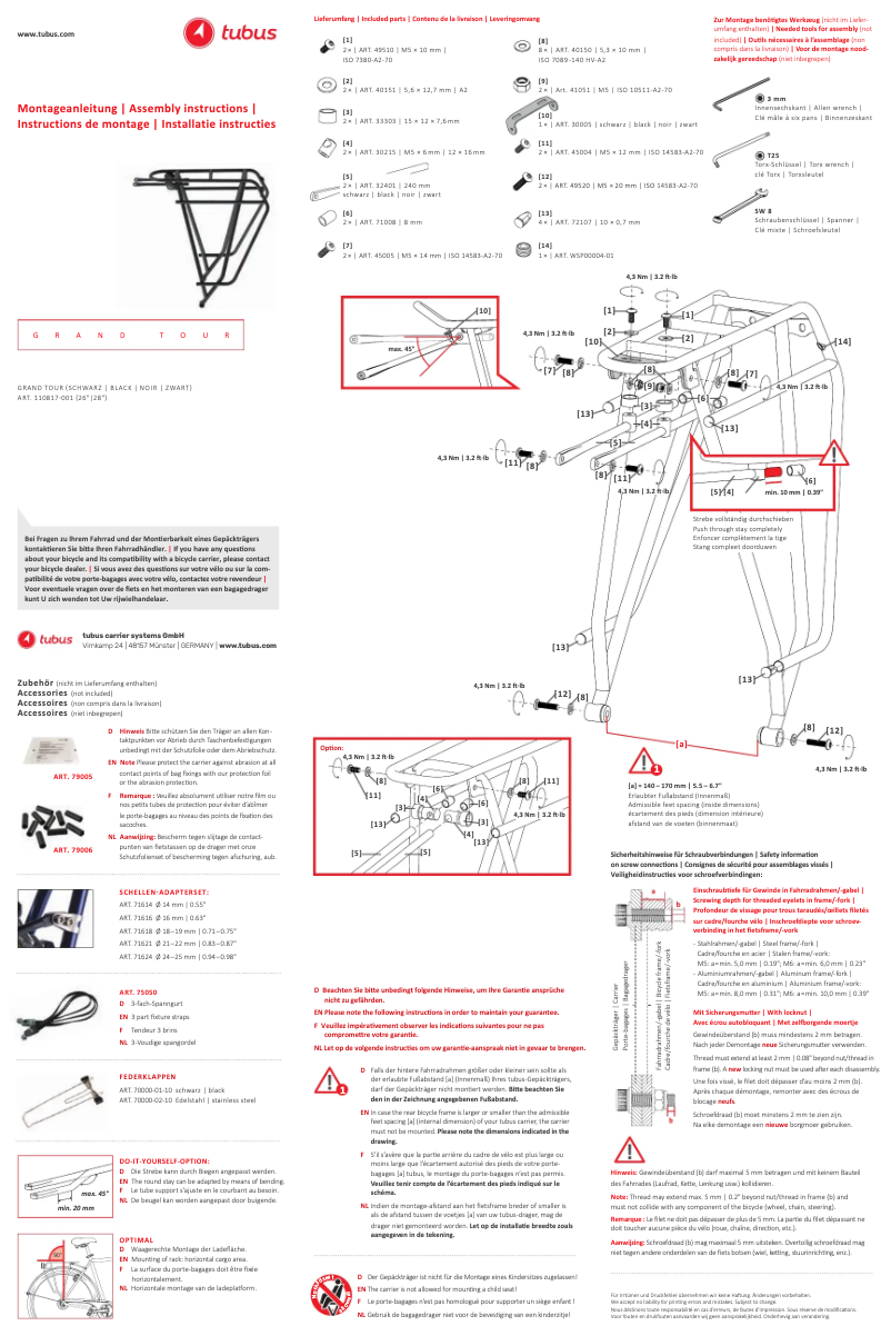 Image de la première page du manuel de l'appareil Grand Tour