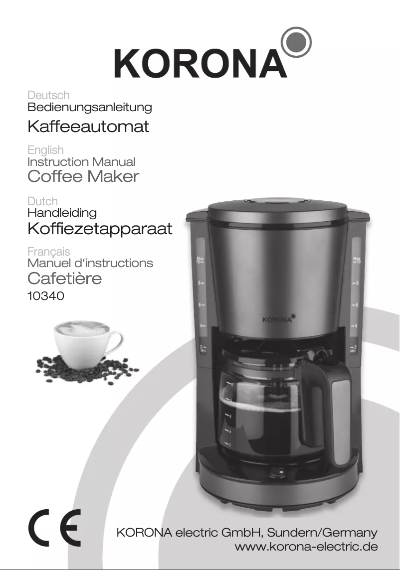 Page n°1 - Manuel utilisateur Korona 10340