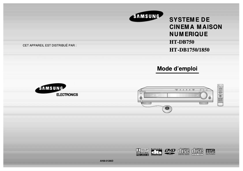 Page n°1 - Manuel utilisateur Samsung HT-DB1850