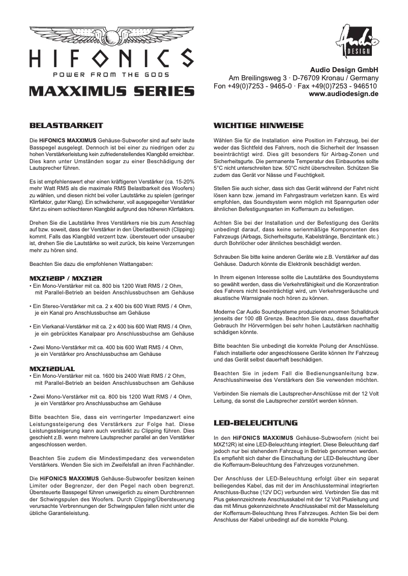 Image de la première page du manuel de l'appareil Maxximus MXZ12R