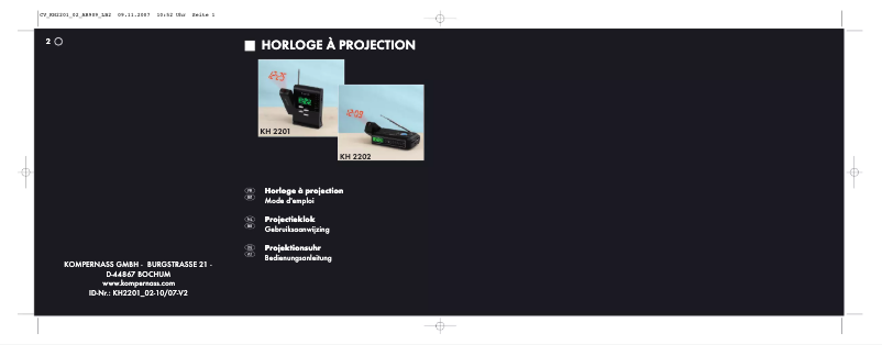 Page 1 de la notice Manuel utilisateur E-bench KH 2202