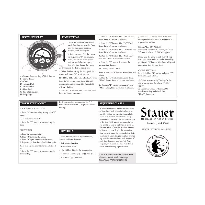 Page 1 de la notice Manuel utilisateur Stauer 24117