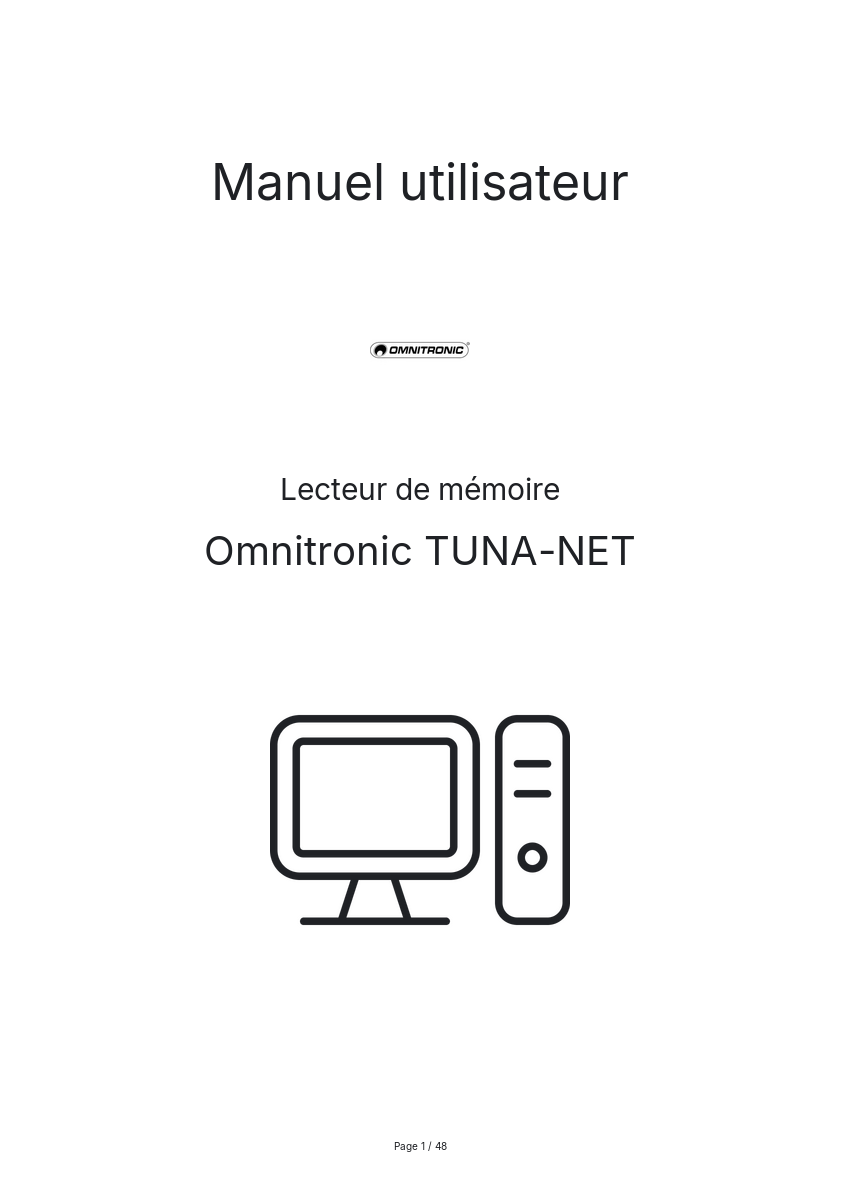 Page n°1 - Manuel utilisateur Omnitronic TUNA-NET
