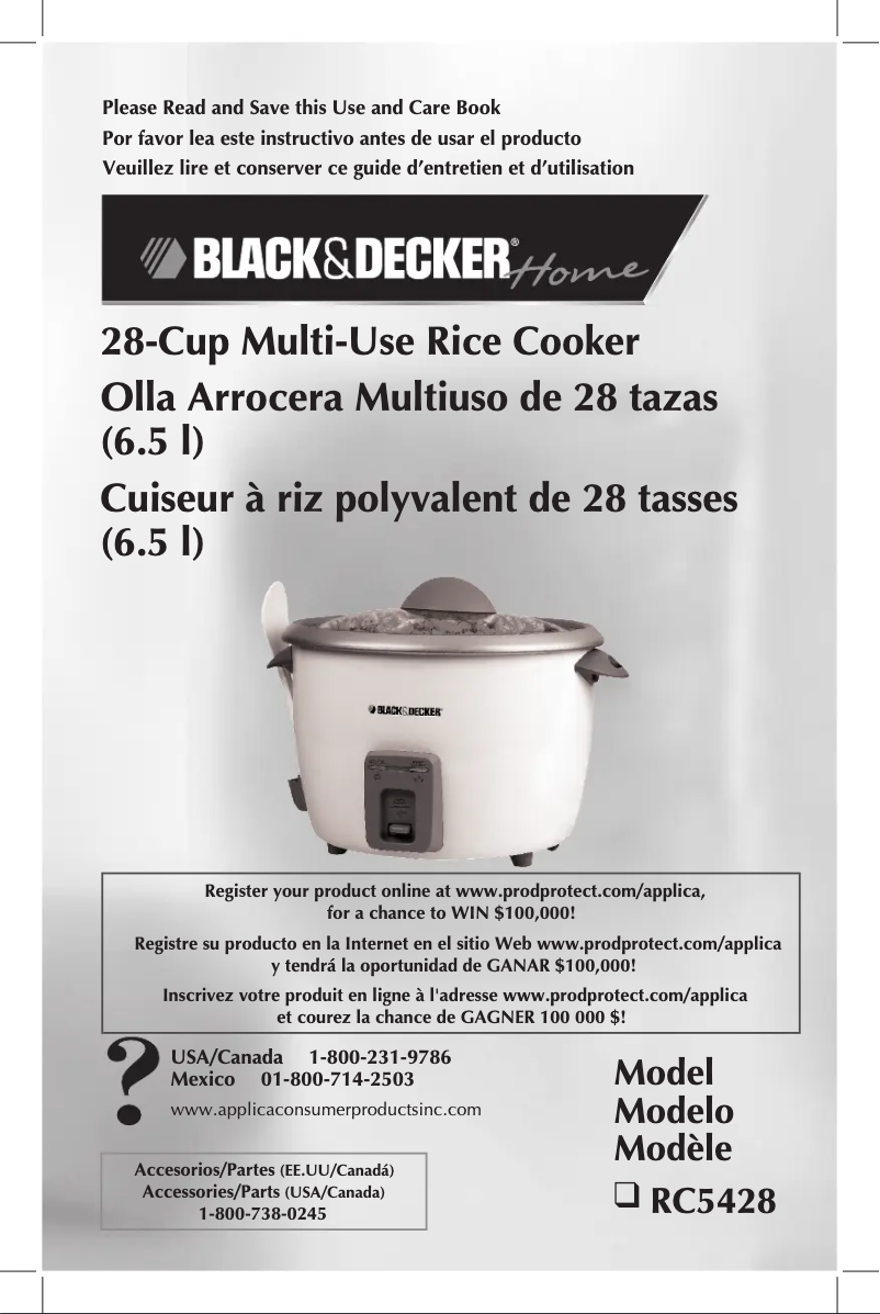 Page 1 de la notice Manuel utilisateur Black & Decker RC5428