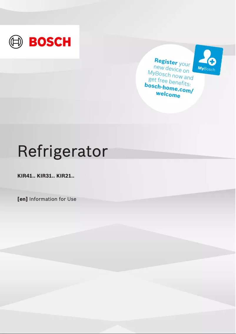 Page 1 of the manual User Manual Bosch Serie 4 KIR21VFE0G