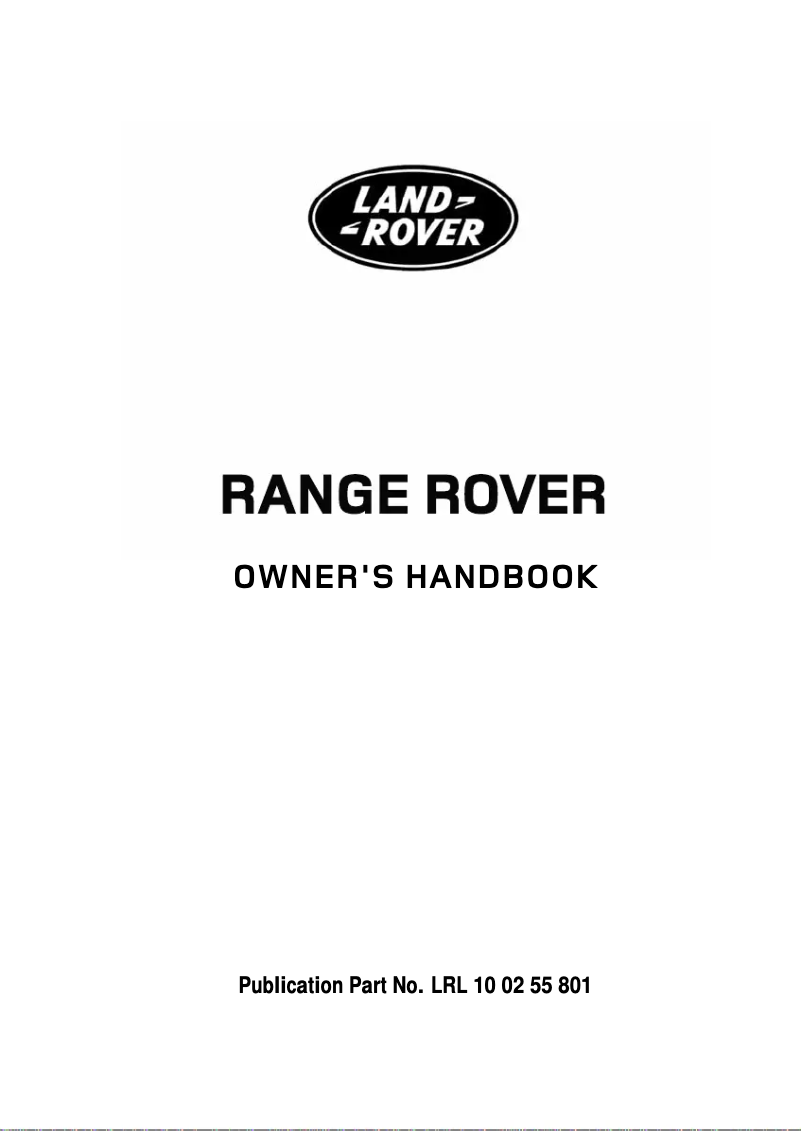 Page 1 de la notice Manuel utilisateur Land Rover Range Rover (2008)
