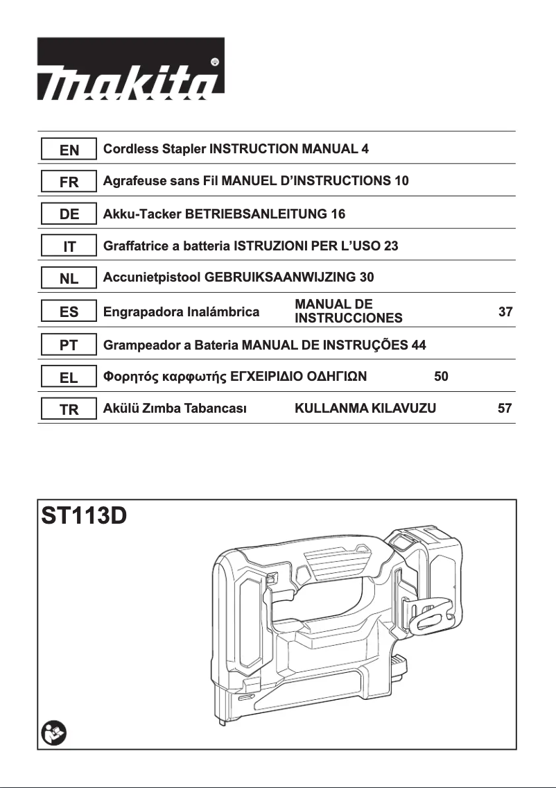 Page 1 de la notice Manuel utilisateur Makita ST113D