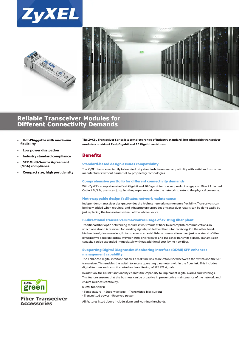 Image de la première page du manuel de l'appareil SFP-100FX-2