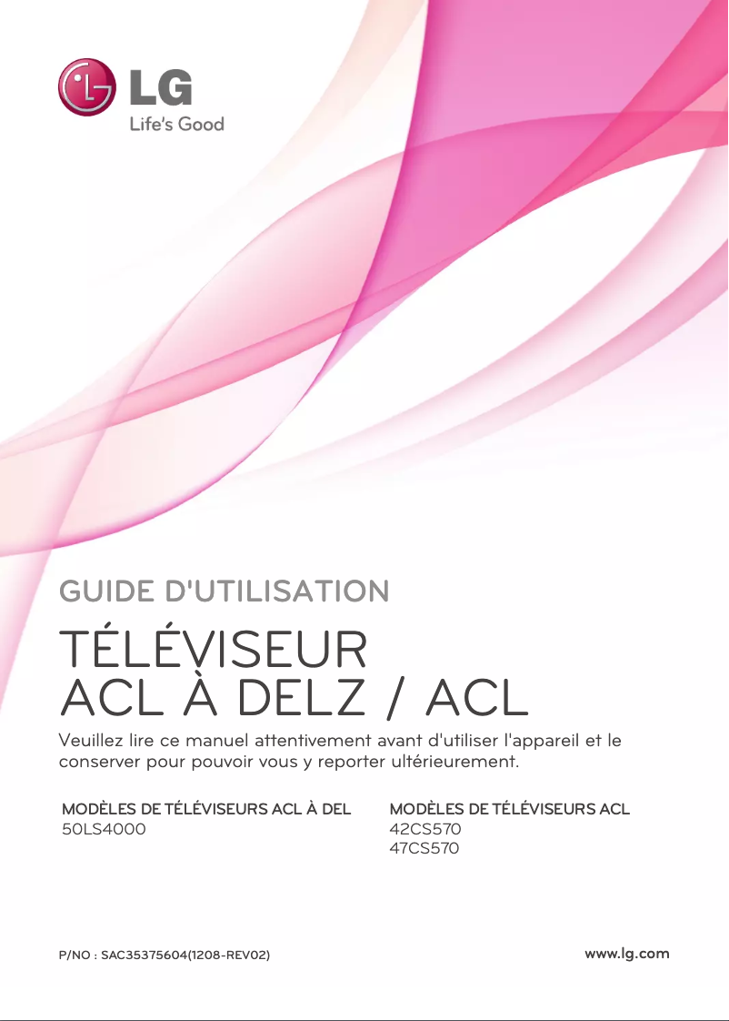 Image de la première page du manuel de l'appareil 42CS570