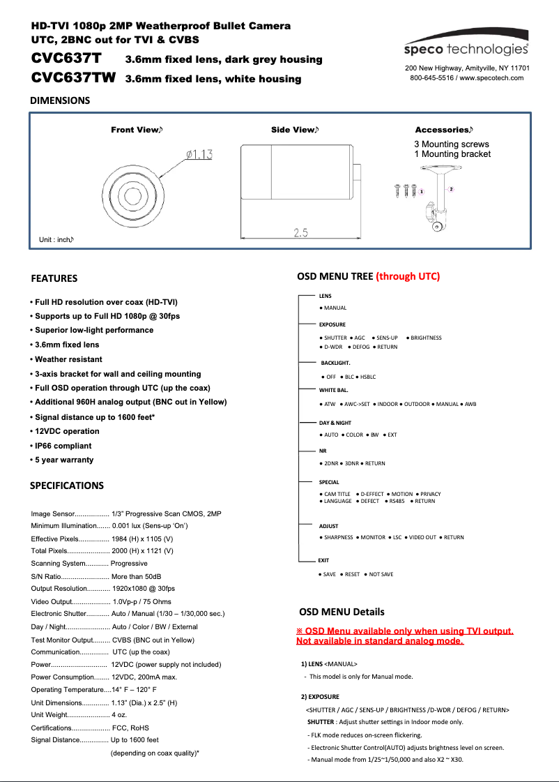 Image de la première page du manuel de l'appareil CVC637T
