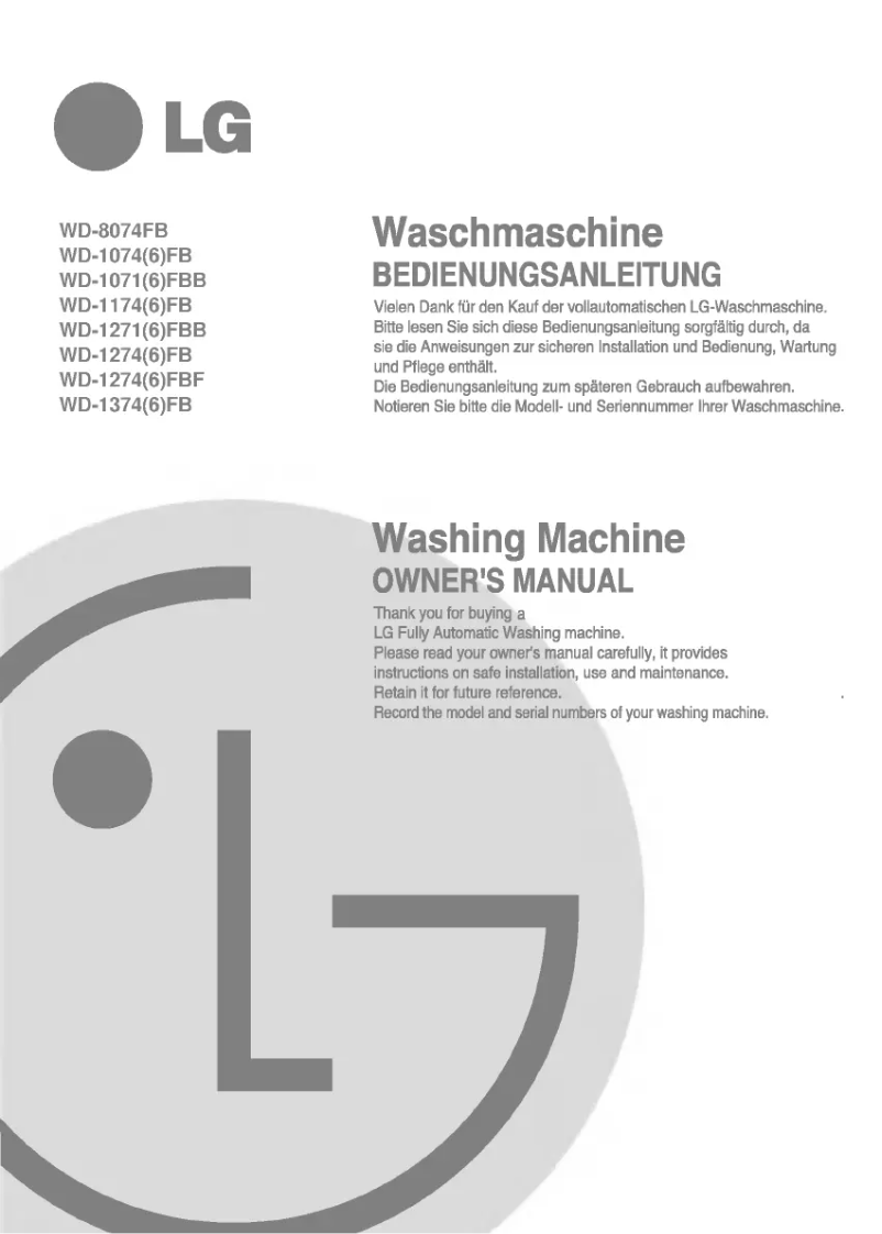 Página 1 del manual Manual de usuario LG WD-1271FBB