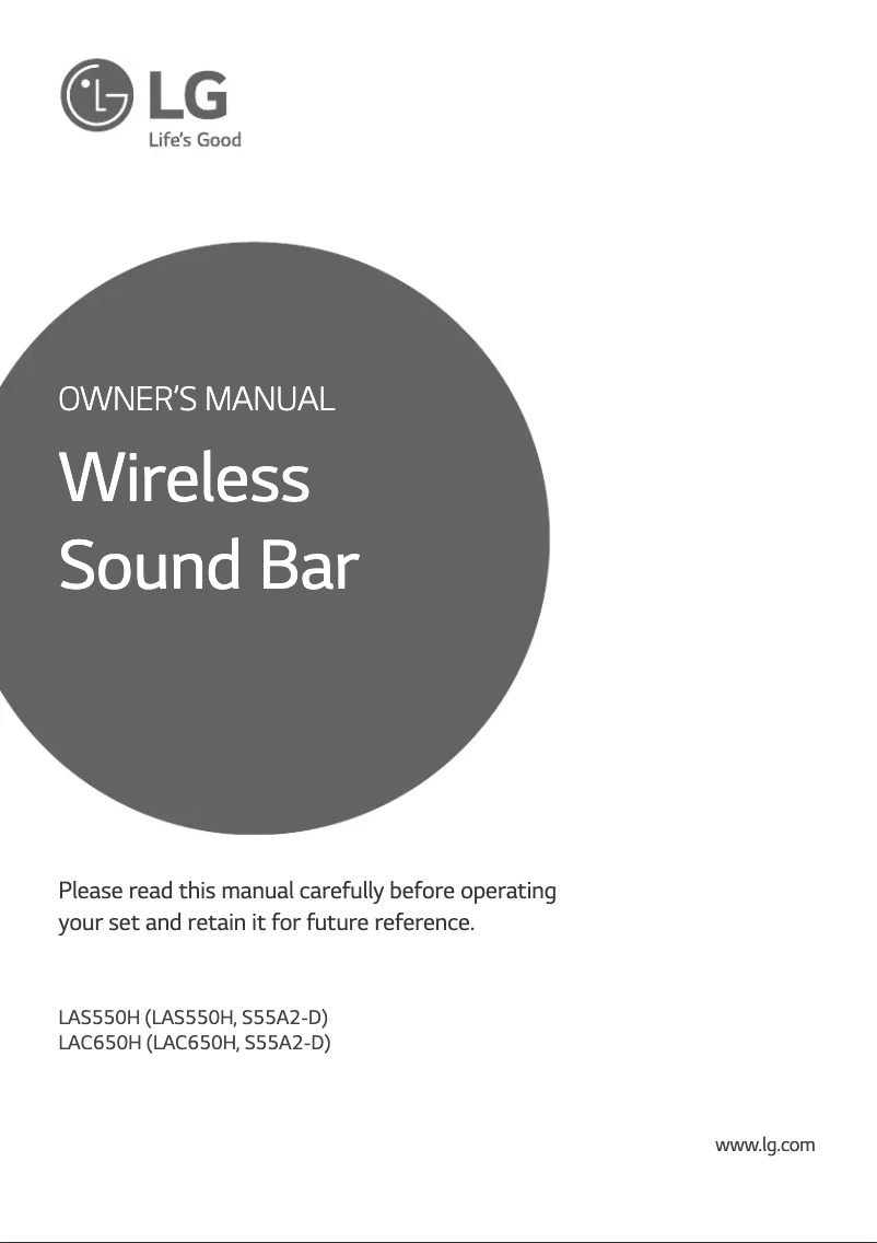 Page 1 de la notice Manuel utilisateur LG LAC650H