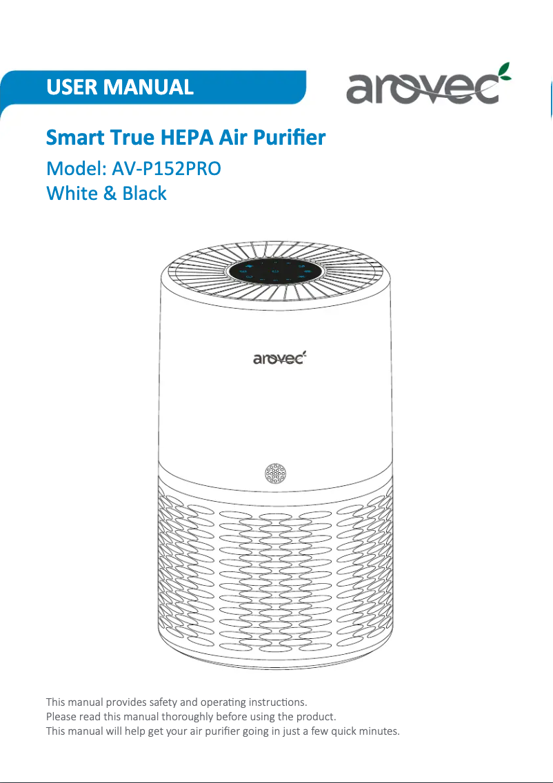 Page n°1 - Manuel utilisateur Arovec AV-P152PRO