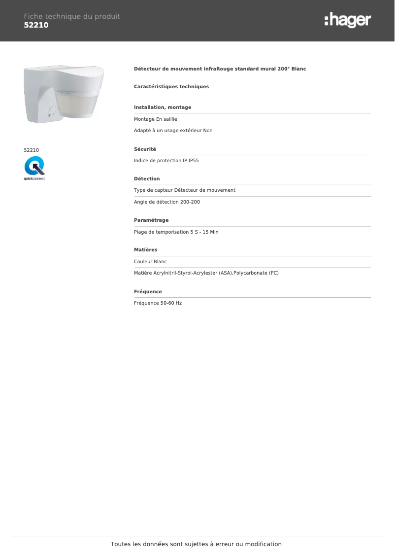 Image de la première page du manuel de l'appareil 52210