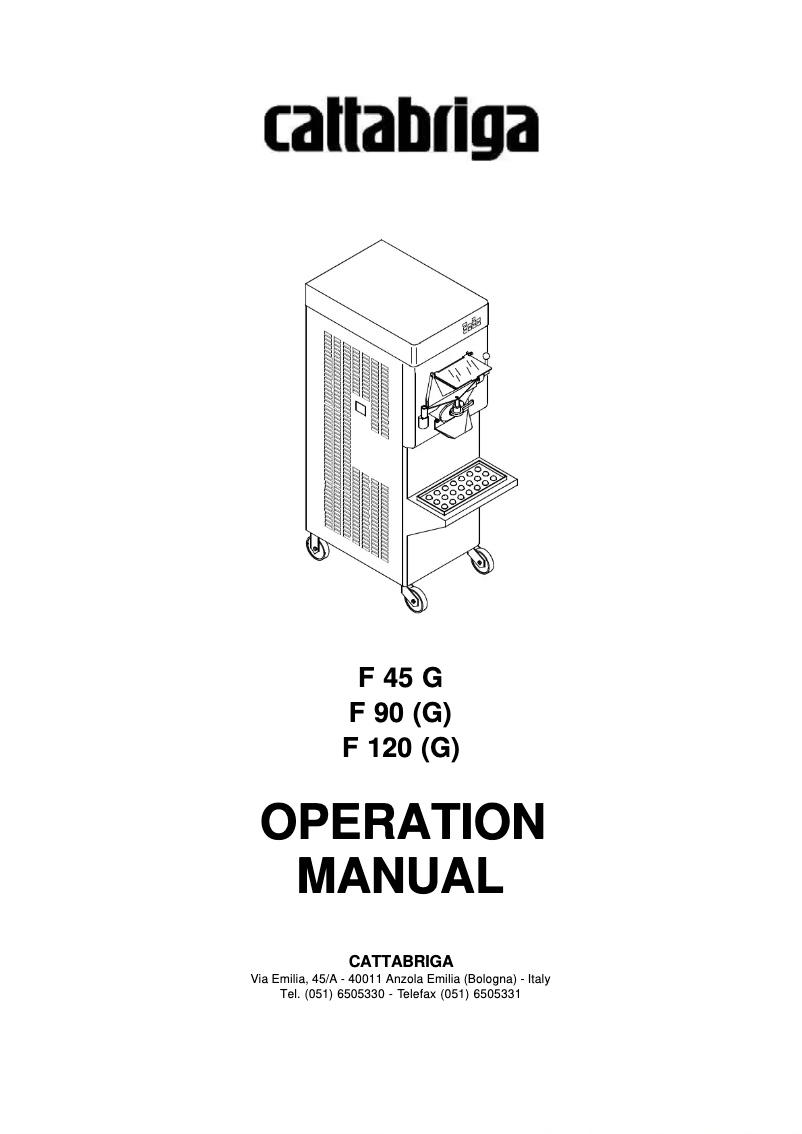 Page 1 de la notice Manuel utilisateur Cattabriga F 120