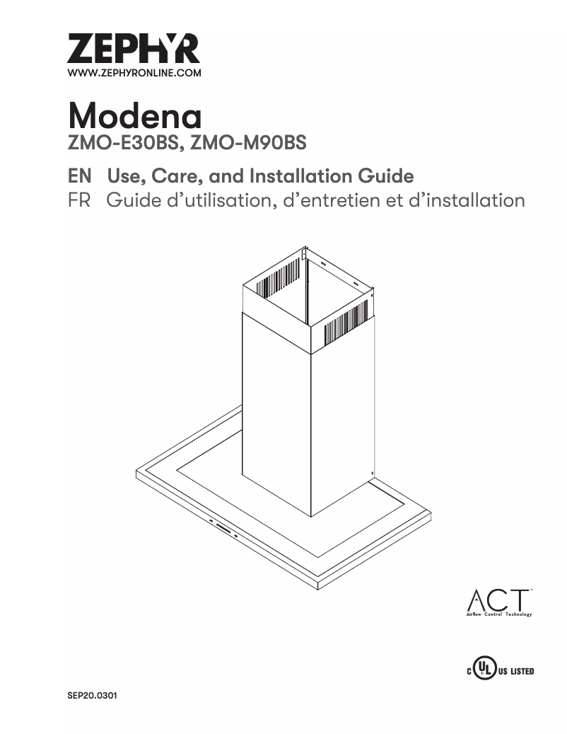 Page n°1 - Manuel utilisateur Zephyr Modena ZMO-E30BS