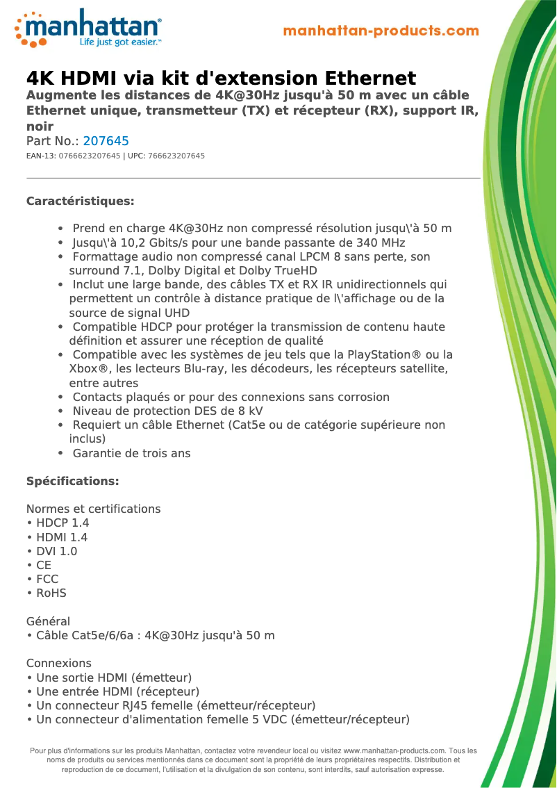 Page n°1 - Fiche technique Manhattan 207645