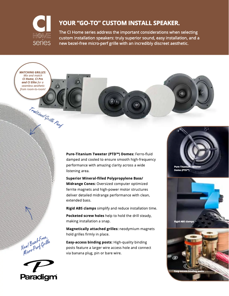 Page 1 de la notice Fiche technique Paradigm CI Home H55-IW