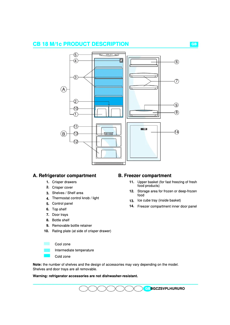Page 1 de la notice Manuel utilisateur Whirlpool ART 466 G R