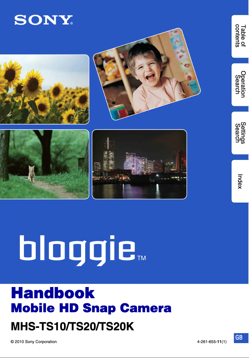 Page n°1 - Manuel utilisateur Sony bloggie MHS-TS10