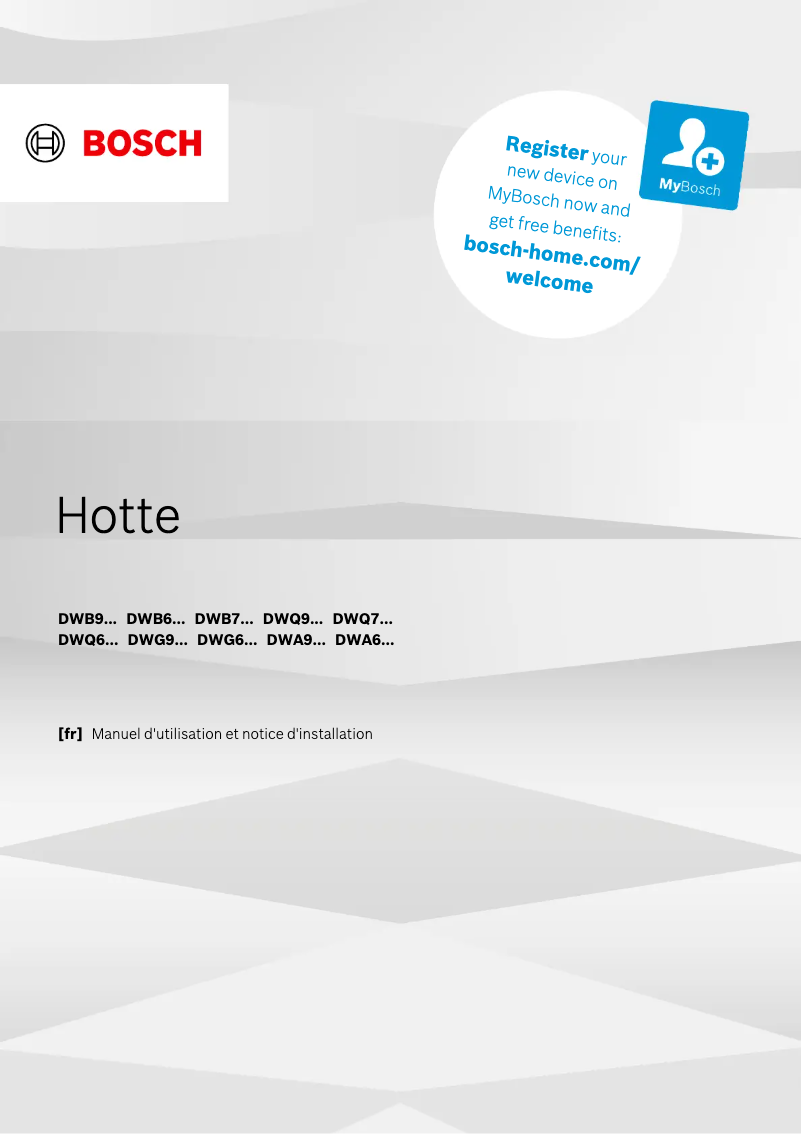 Page 1 de la notice Manuel utilisateur Bosch DWB96BC50M