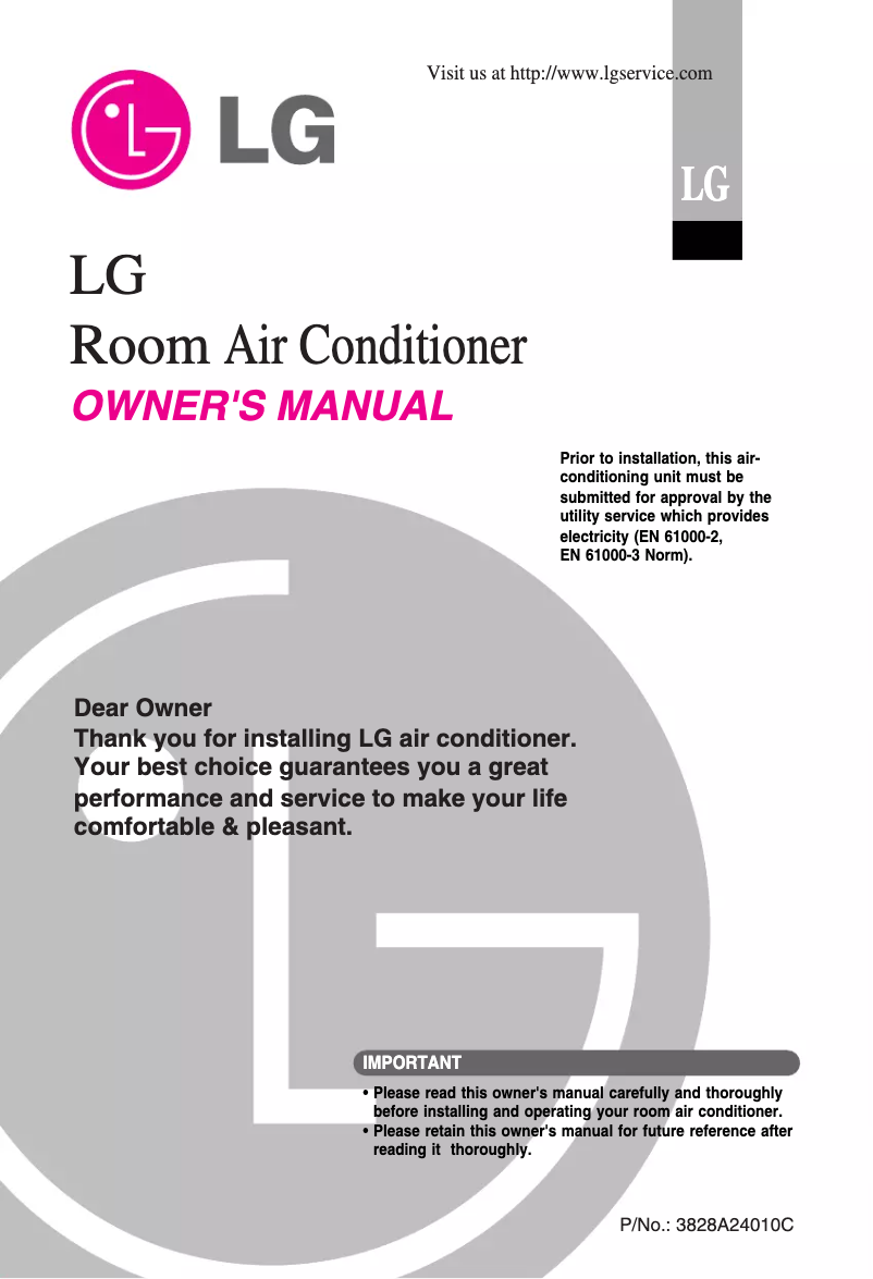 Page n°1 - Manuel utilisateur LG ASUW0964DH1