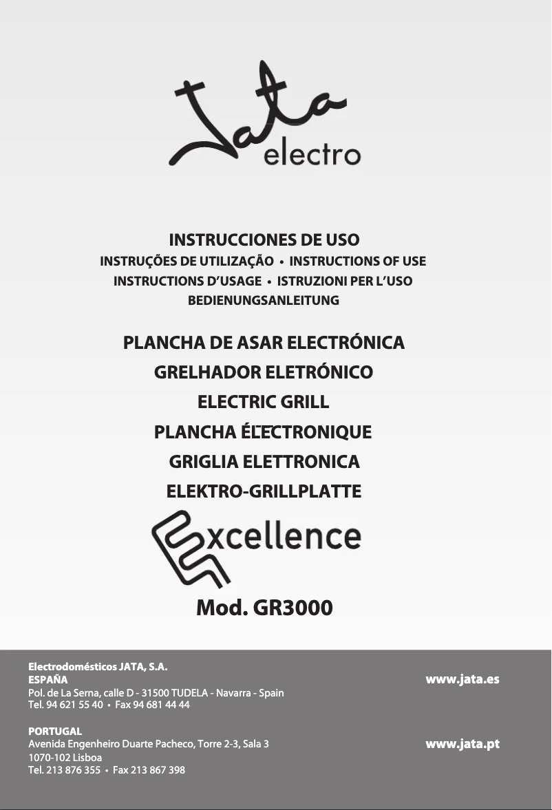 Page 1 de la notice Manuel utilisateur Jata GR3000