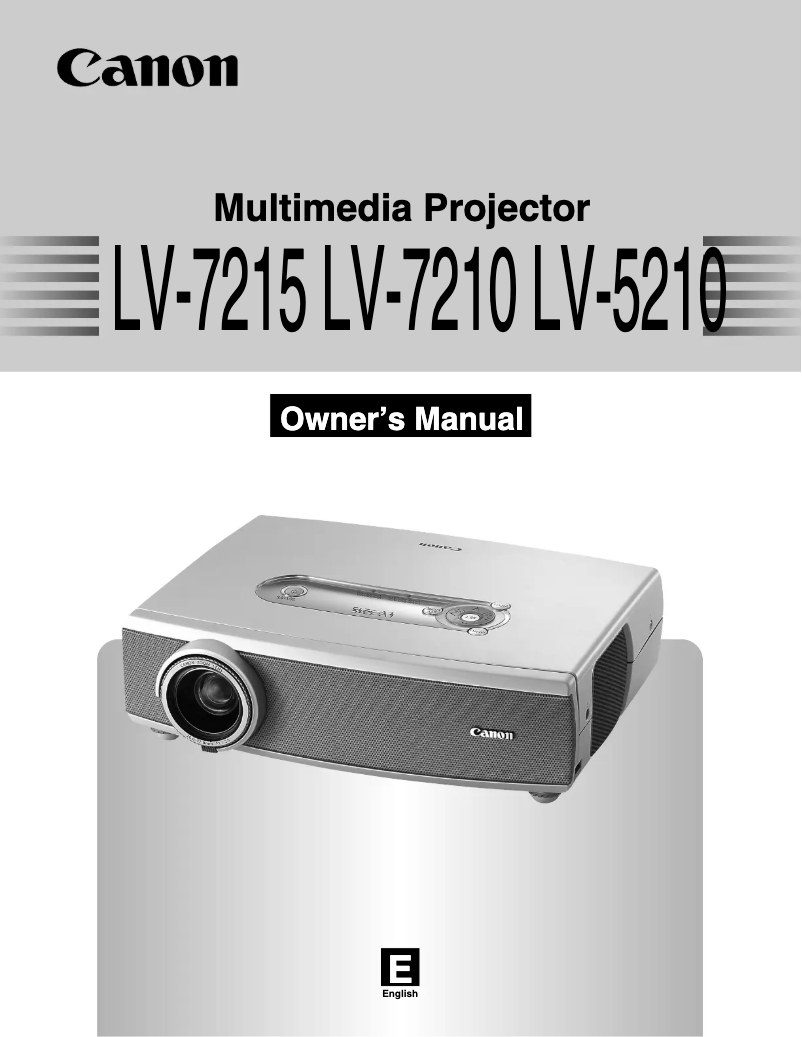 Page 1 de la notice Manuel utilisateur Canon LV-7215