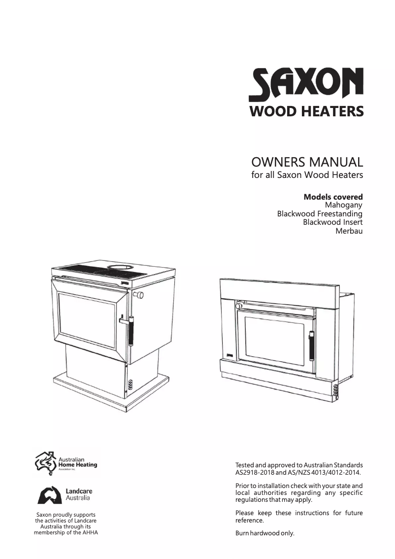 Page 1 de la notice Manuel utilisateur Saxon Blackwood SXBW22WSMB