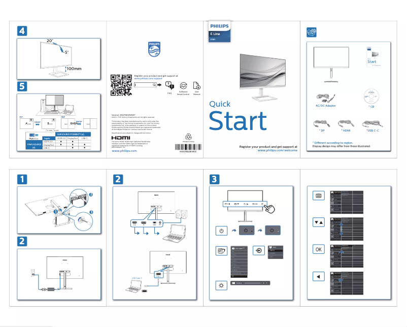 Página 1 del manual Guía de inicio rápido Philips 279E1EW