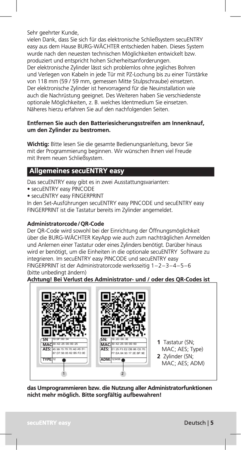 Imagen de la primera página del manual del dispositivo ENTRYeasy 5602 FP