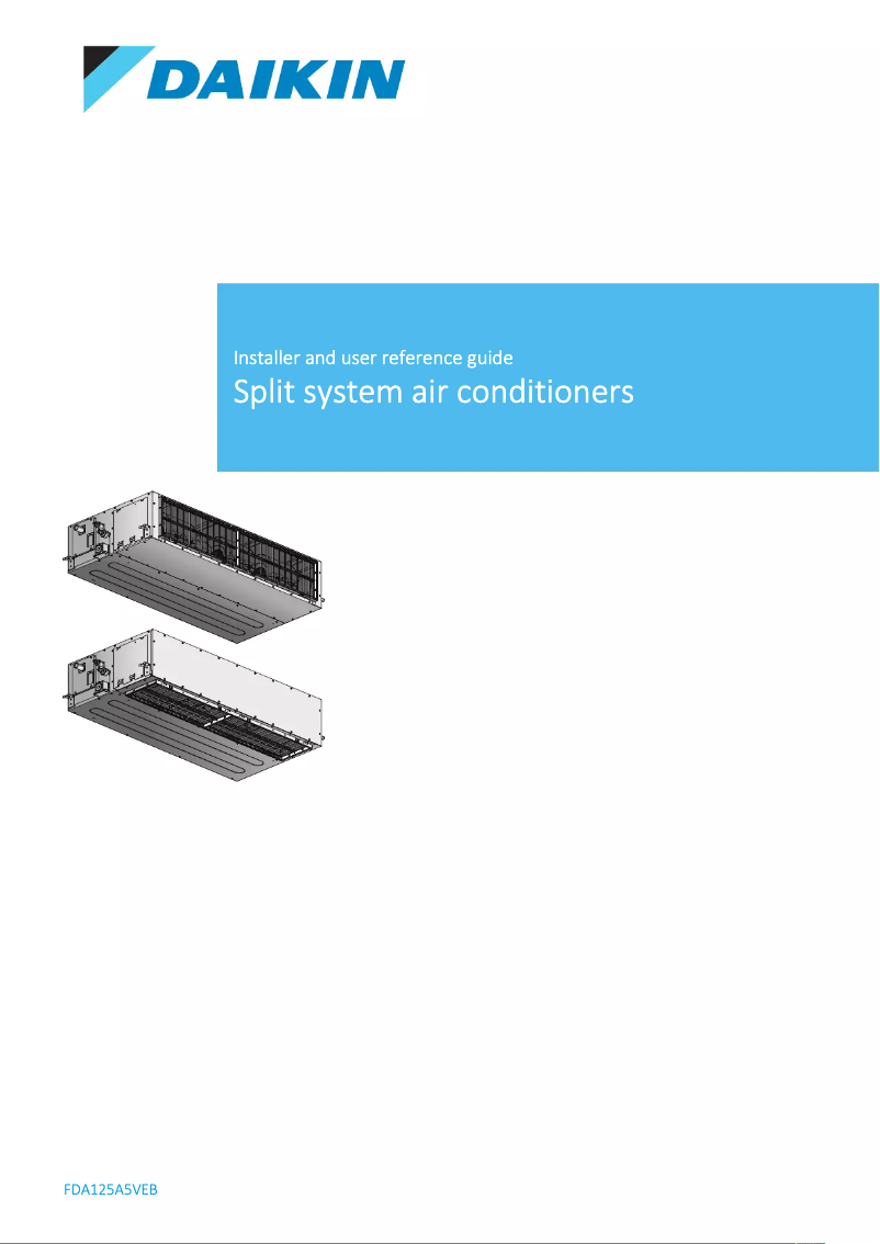 Page 1 de la notice Guide d'installation Daikin FDA125A5VEB