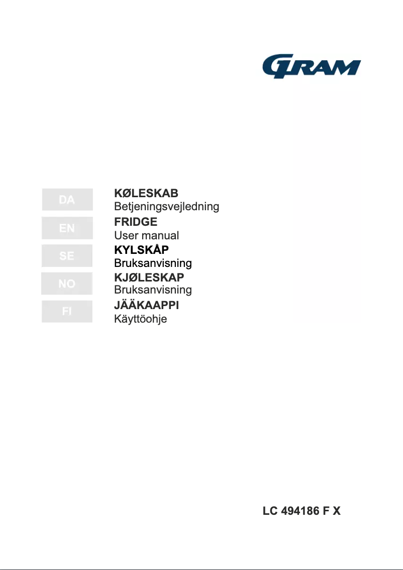 Page n°1 - Manuel utilisateur Gram LC 494186 F X