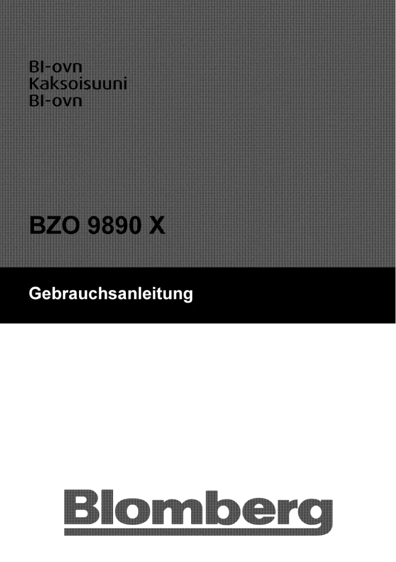 Page n°1 - Manuel utilisateur Blomberg BZO 9890 X