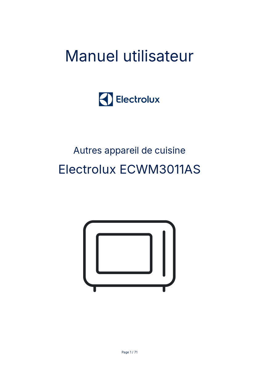 Page n°1 - Manuel utilisateur Electrolux ECWM3011AS
