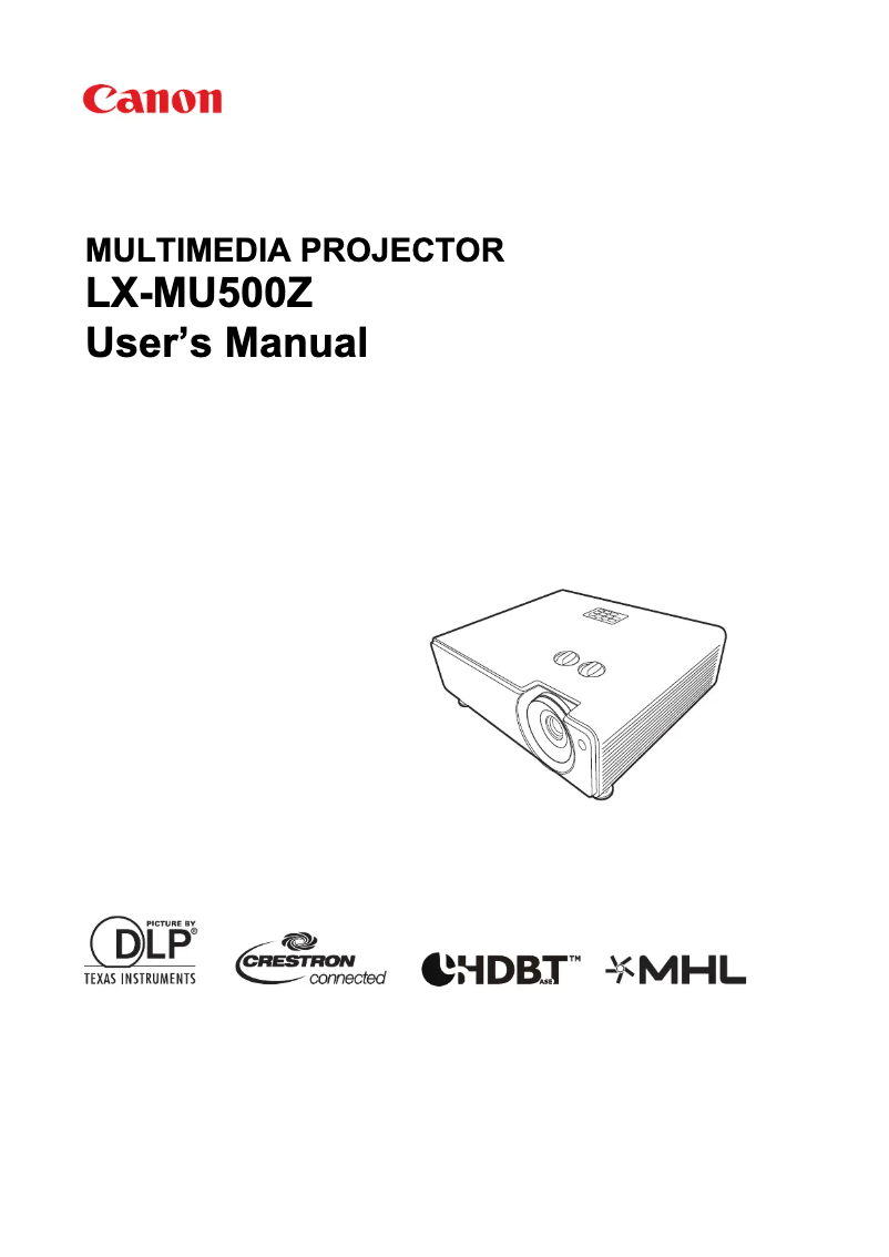 Page 1 de la notice Manuel utilisateur Canon LX-MW500Z
