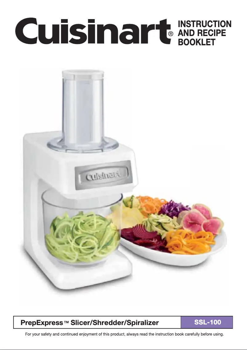 Page n°1 - Manuel utilisateur Cuisinart PrepExpress SSL-100