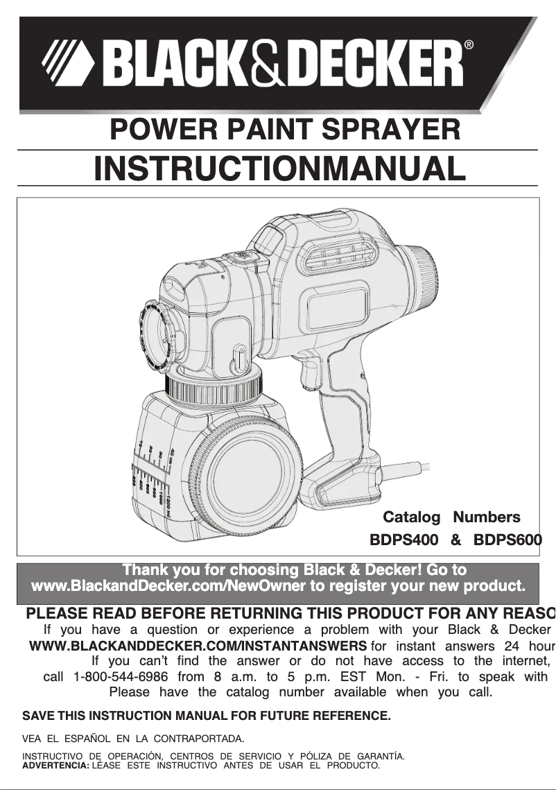 Page 1 de la notice Manuel utilisateur Black & Decker BDPS400