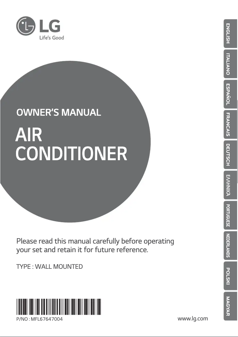 Page 1 de la notice Manuel utilisateur LG G09PK