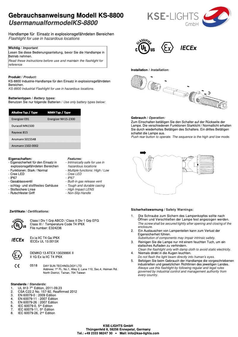 Image de la première page du manuel de l'appareil KS-8800