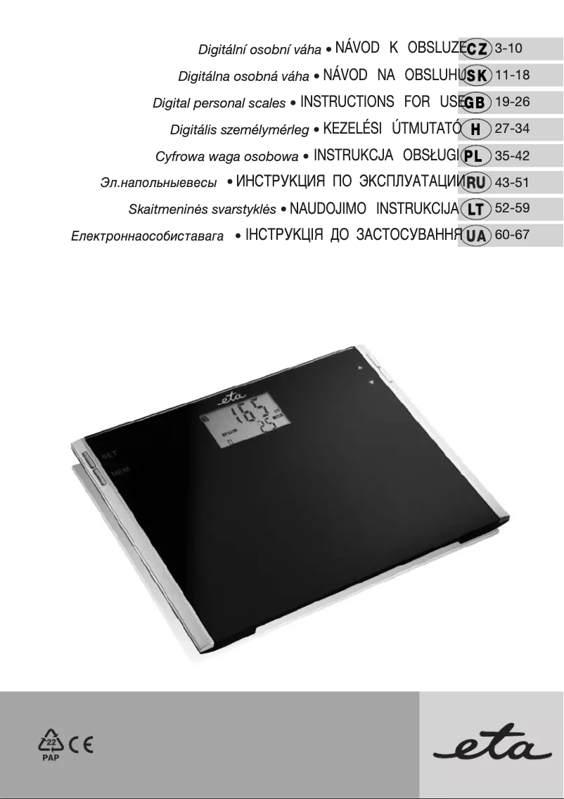 Página 1 del manual Manual de usuario Eta 777590000