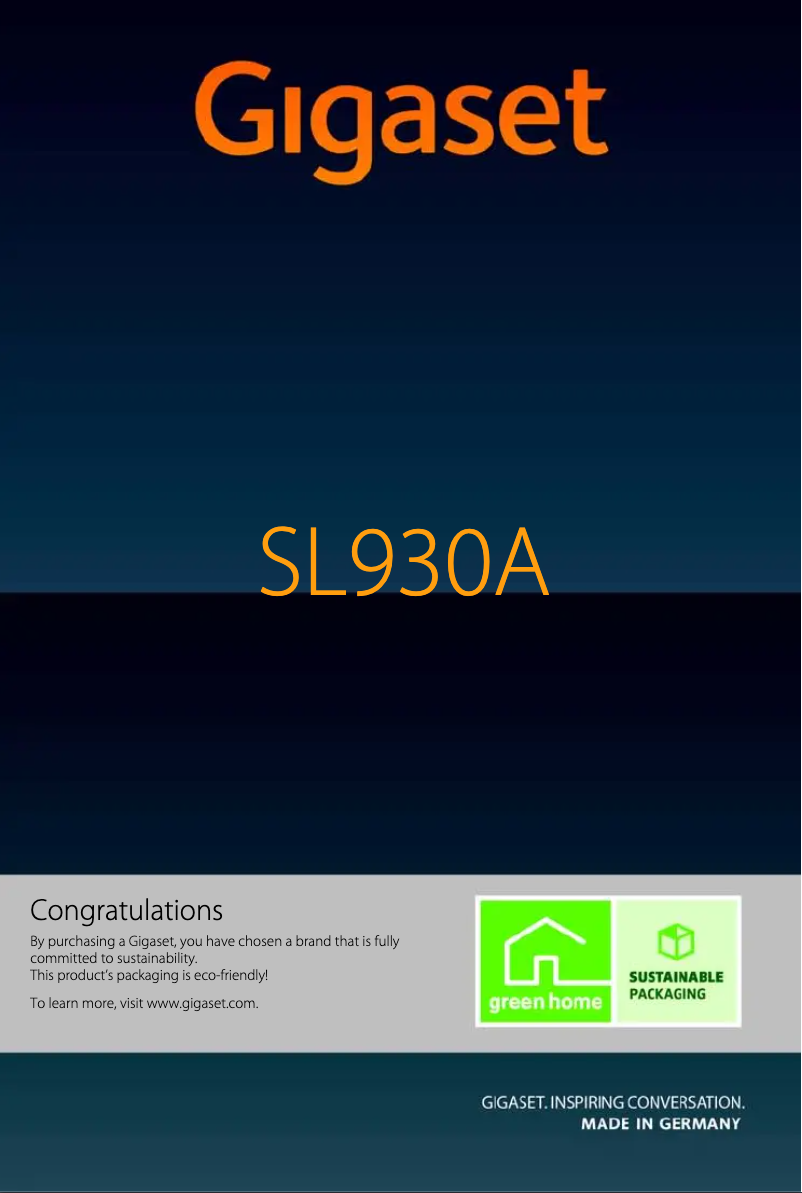 Imagen de la primera página del manual del dispositivo Gigaset SL930A