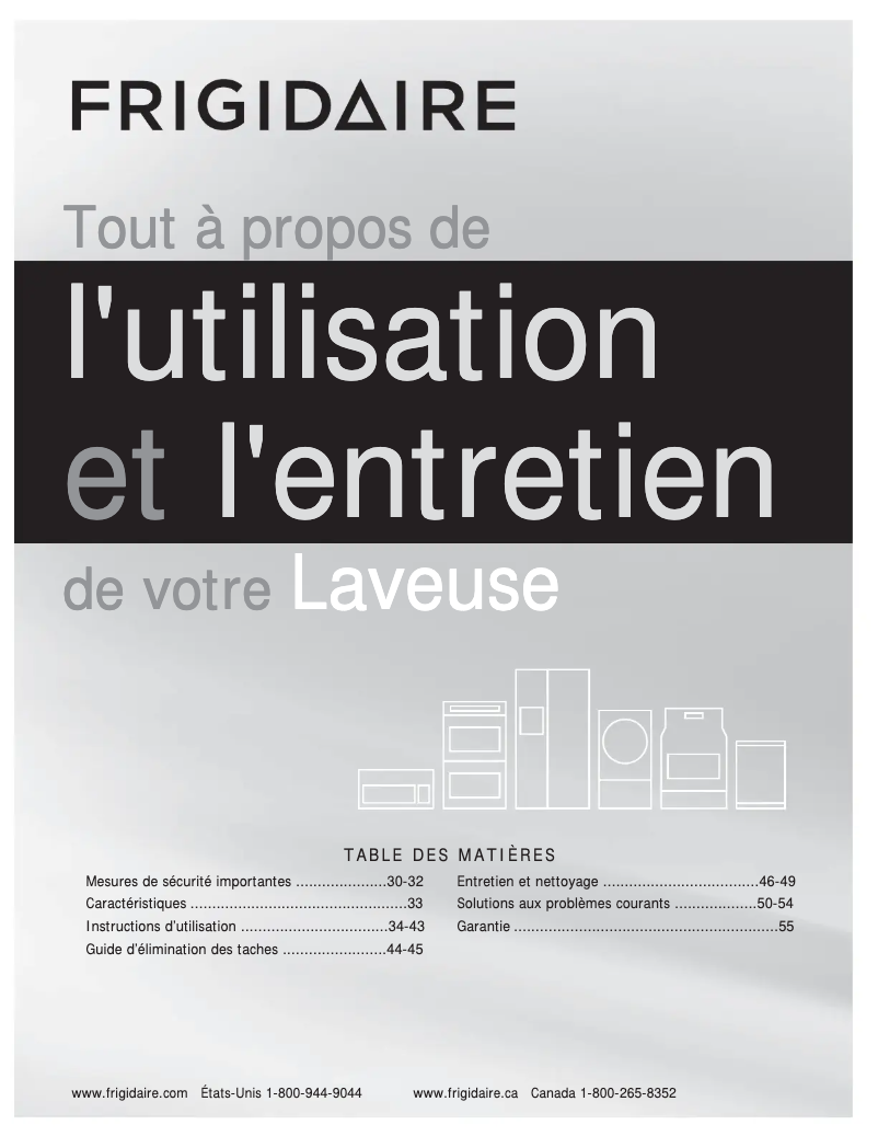Page n°1 - Manuel utilisateur Frigidaire FAFW3574KR