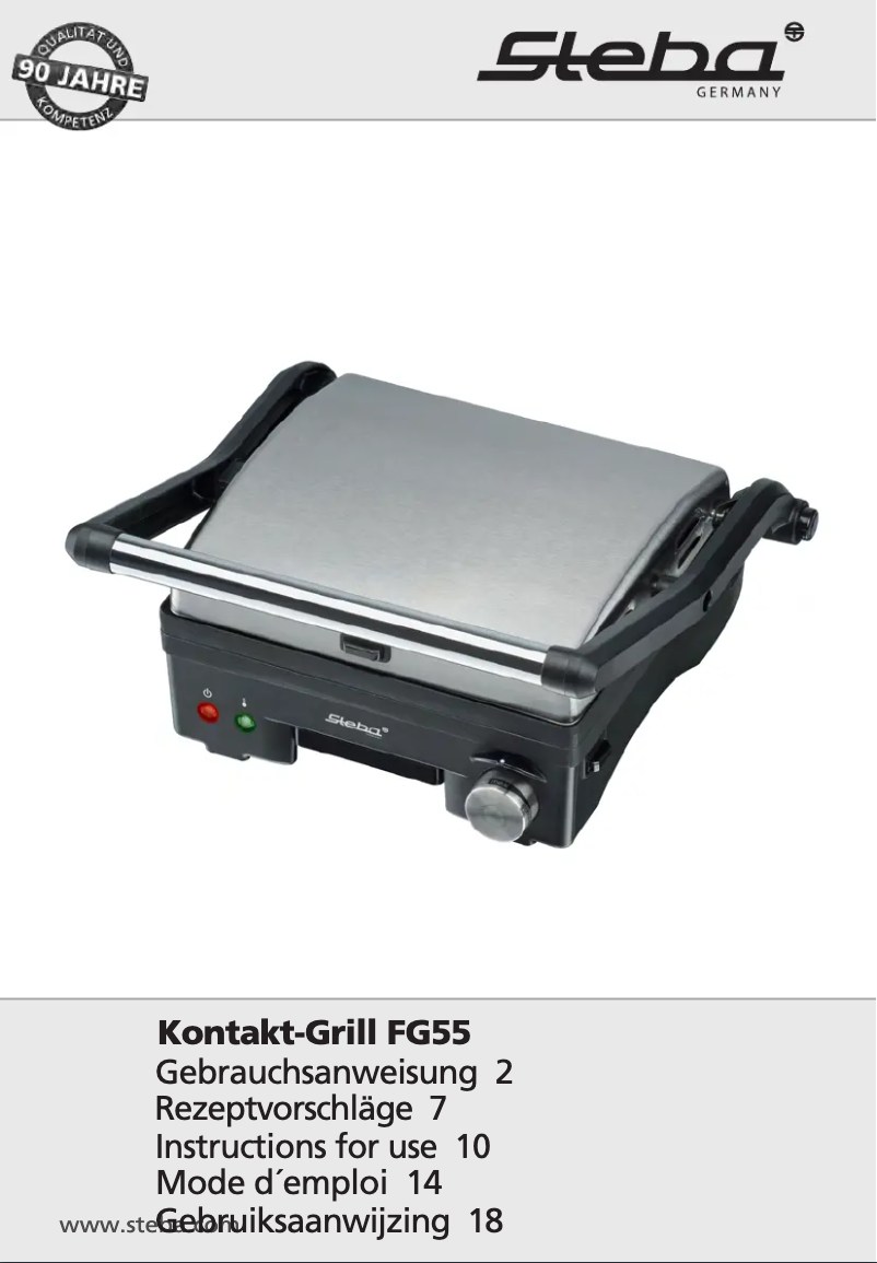Page 1 de la notice Manuel utilisateur Steba FG 55