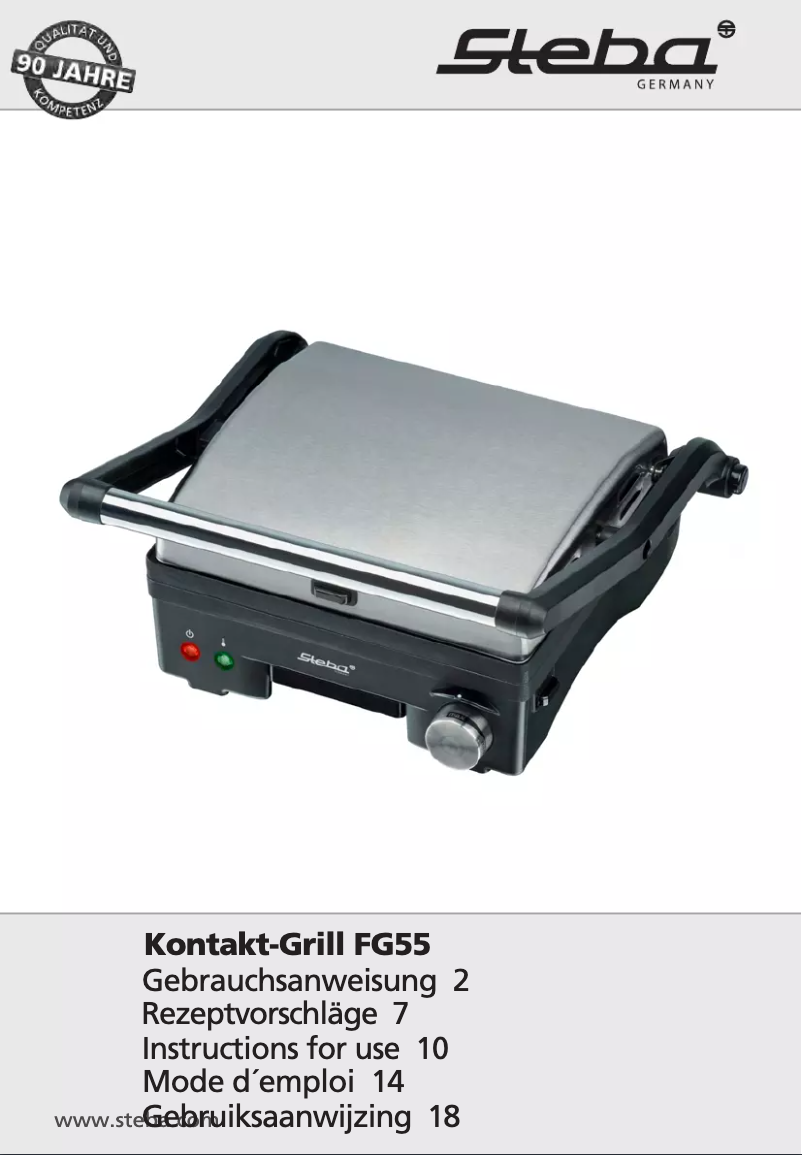 Page n°1 - Manuel utilisateur Steba FG 55